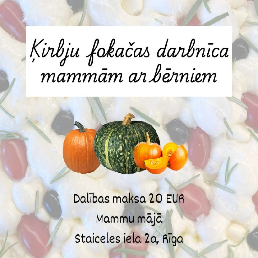 Ķirbju fokačas darbnīca mammām ar bērniem