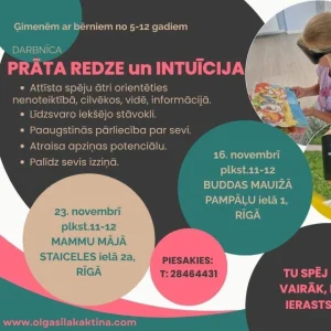 Darbnīca "Prāta redze un intuīcija" 23.11.