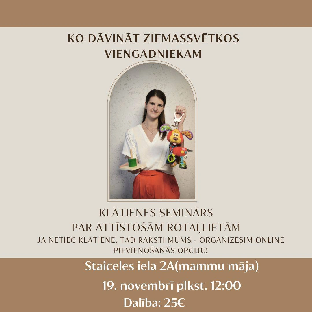 Klātienes seminārs par attīstošām rotaļlietām 19.11.